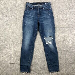 Lucky Brand Skinny Jeans Womens 6/28 Ava Mid Rise Ankle Distressed Stretchy Blue